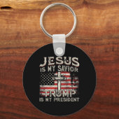Is mijn redder Trump is mijn President Amerikaanse Sleutelhanger (Voorkant)