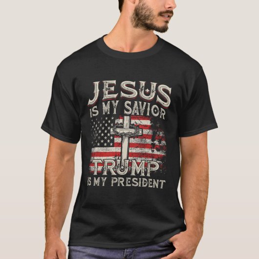 Is mijn redder Trump is mijn President Amerikaanse T-shirt (Voorkant)