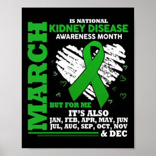 Is National Kidney Disease Awareness Maand Cadeaus Poster