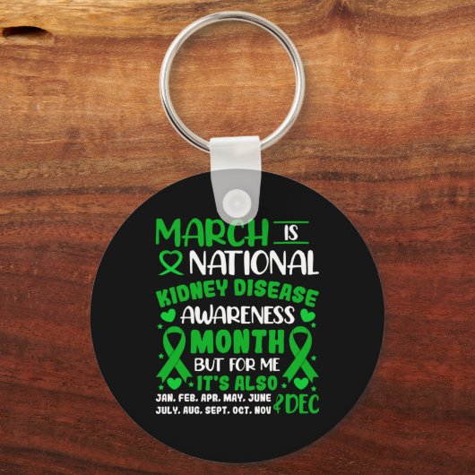 Is Nationale Nierziekte Bewustzijn Maand Mannen WO Sleutelhanger (Voorkant)