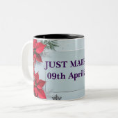  is net getrouwd met twee toon florale mok (Voorkant links)