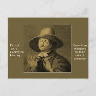 Is niet naar de commissievergadering gegaan. briefkaart