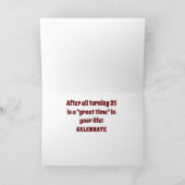 IS NIET SHY **21e BIRTHDAY** BIRTHDAY KAART (Binnen)