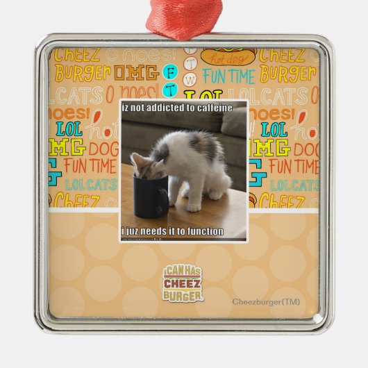 is niet verslaafd aan cafeïne metalen ornament (Voorkant)