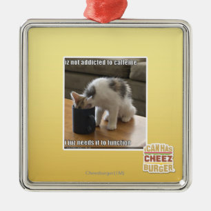 is niet verslaafd aan cafeïne metalen ornament