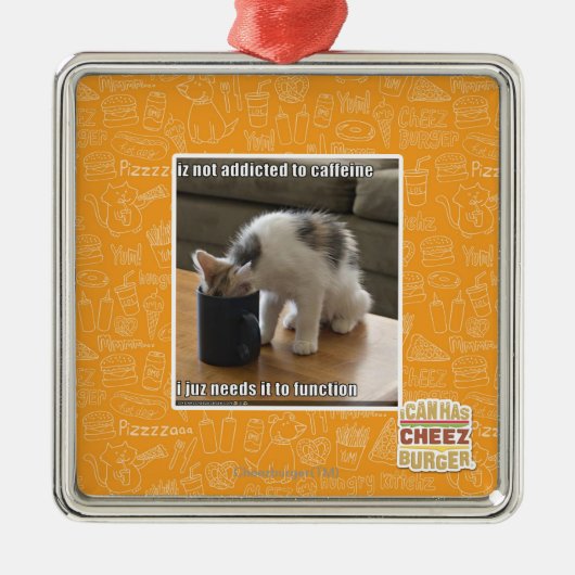is niet verslaafd aan cafeïne metalen ornament (Voorkant)