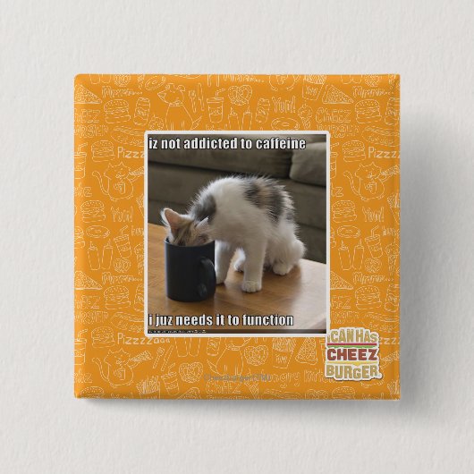 is niet verslaafd aan cafeïne vierkante button 5,1 cm (Voorkant)