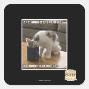 is niet verslaafd aan cafeïne vierkante sticker