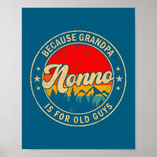 Is Nonno Omdat Opa Oud Retro Poster (Voorkant)