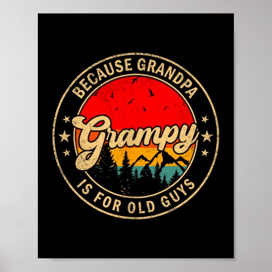 Is Opa Chagrijnig Omdat Opa Oud is Retro Poster (Voorkant)