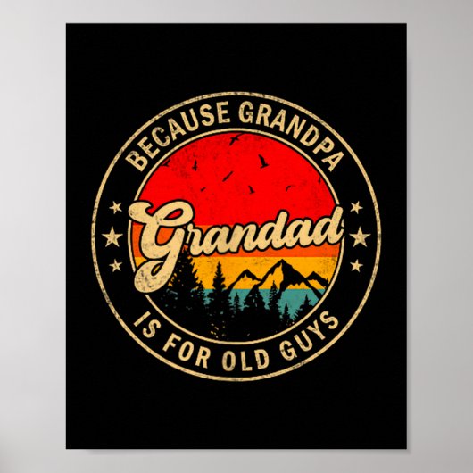 Is Opa Omdat Opa Oud Retro is Poster (Voorkant)