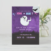 is our boo pink or blue? gender reveal invitation kaart (Staand voorkant)