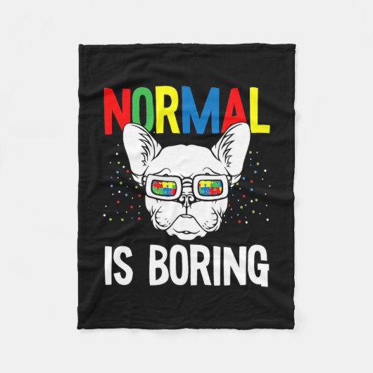 Is saai autisme bewustzijn Franse bulldog hond Puz Fleece Deken (Voorkant)