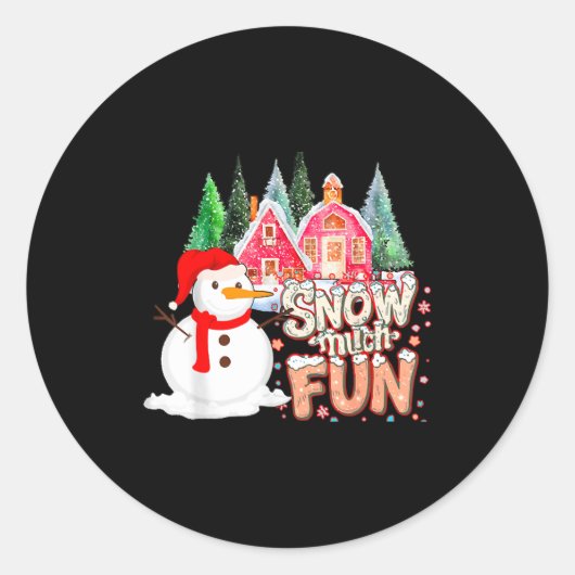 Is Snow Much Fun Winter Christmas Teacher Holiday  Ronde Sticker (Voorkant)
