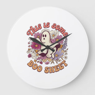 Is Some Boo Sheet Ghost Retro Bloemen_1 Grote Klok