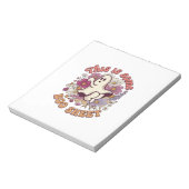 Is Some Boo Sheet Ghost Retro Bloemen_1 Notitieblok (Linkerzijde)