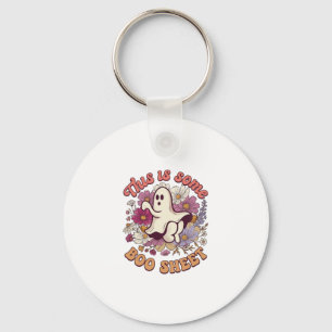 Is Some Boo Sheet Ghost Retro Bloemen_1 Sleutelhanger