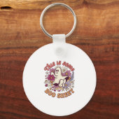 Is Some Boo Sheet Ghost Retro Bloemen_1 Sleutelhanger (Voorkant)