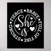 Is sterk en dapper vol vuur en feministische vrouw poster (Voorkant)