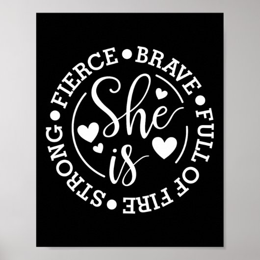 Is sterk en dapper vol vuur en feministische vrouw poster (Voorkant)