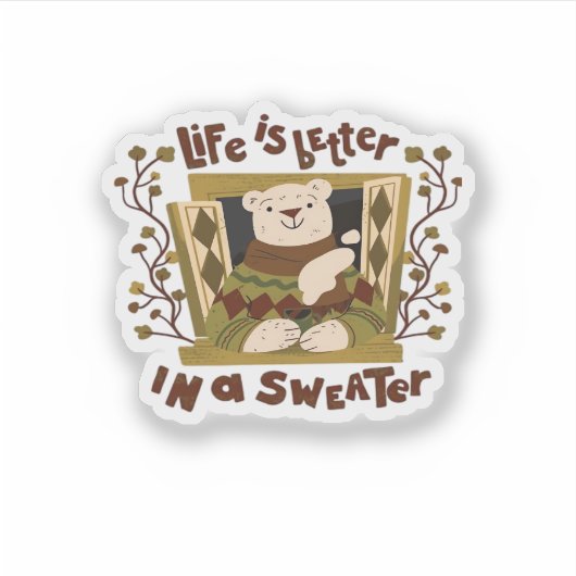 Is Sweater! Autumn It’s Fall Y’all Sticker (Voorkant)