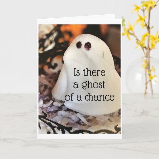 IS THERE A GHOST OF A CHANCE ENJOY BIRTHDAY KAART (Gele Bloem)