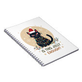 Is This Jolly Enough Funny Black Cat Christmas Tre Notitieboek (Rechterzijde)