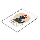 Is This Jolly Enough Funny Black Cat Christmas Tre Notitieboek (Linkerzijde)