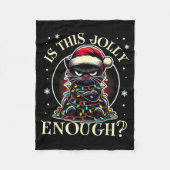 Is This Jolly Enough Funny Cat Christmas Meme Fleece Deken (Voorkant)