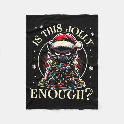 Is This Jolly Enough Funny Cat Christmas Meme Fleece Deken (Voorkant)