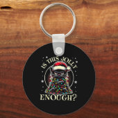 Is This Jolly Enough Funny Cat Christmas Meme Sleutelhanger (Voorkant)