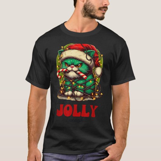 Is This Jolly Enough_ Funny Cat For Christmas Sarc T-shirt (Voorkant)