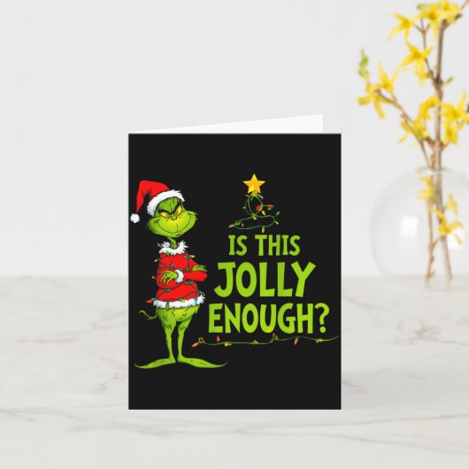 Is This Jolly Enough Funny Christmas Tree Lights H Kaart (Gele Bloem)