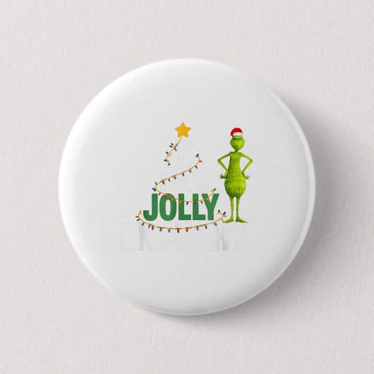 Is This Jolly Enough Funny Christmas Tree Lights H Ronde Button 5,7 Cm (Voorkant)