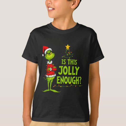 Is This Jolly Enough Funny Christmas Tree Lights H T-shirt (Voorkant)
