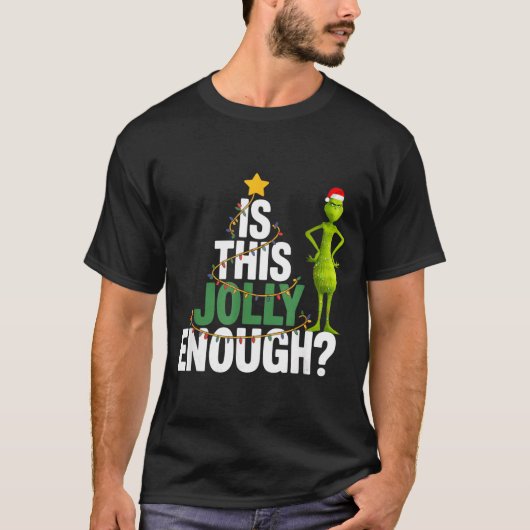 Is This Jolly Enough Funny Christmas Tree Lights H T-shirt (Voorkant)