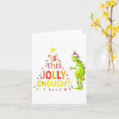 Is This Jolly Enough Green Funny Merry Christmas T Kaart (Gele Bloem)