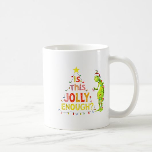 Is This Jolly Enough Green Funny Merry Christmas T Koffiemok (Rechts)
