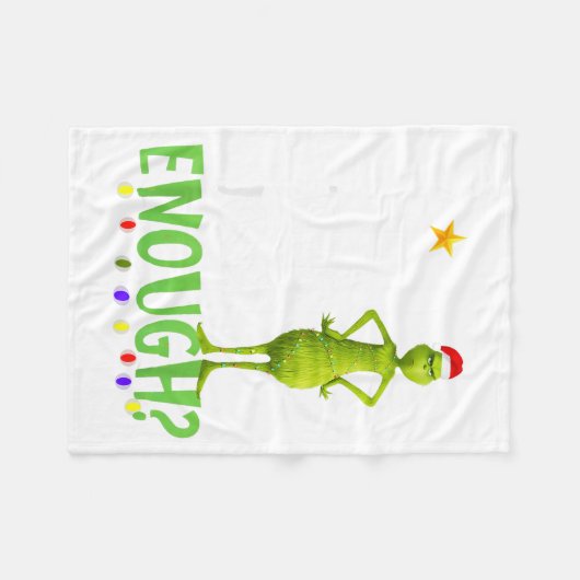 Is This Jolly Enough Green Merry Christmas Tree Li Fleece Deken (Voorkant (Horizontaal))