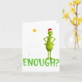 Is This Jolly Enough Green Merry Christmas Tree Li Kaart (Gele Bloem)