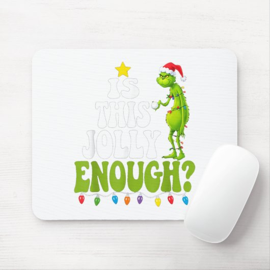 Is This Jolly Enough Green Merry Christmas Tree Li Muismat (Met muis)