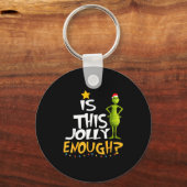 Is This Jolly Enough Green Merry Christmas Tree Li Sleutelhanger (Voorkant)