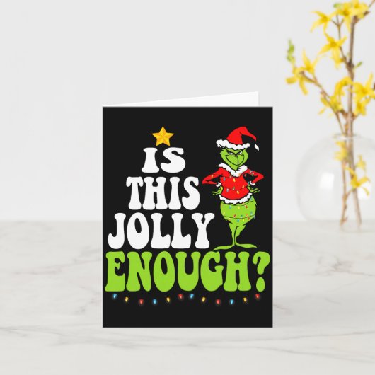 Is This Jolly Enough Merry Christmas Tree Lights F Kaart (Gele Bloem)