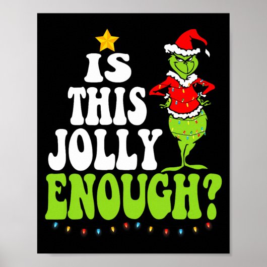 Is This Jolly Enough Merry Christmas Tree Lights F Poster (Voorkant)