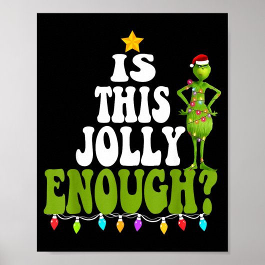 Is This Jolly Enough Merry Christmas Tree Lights F Poster (Voorkant)