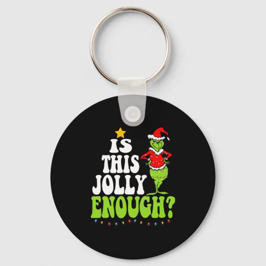 Is This Jolly Enough Merry Christmas Tree Lights F Sleutelhanger (Voorkant)