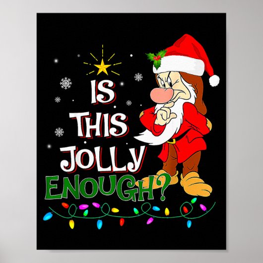 Is This Jolly Enough Mpy Elf Pajama Christmas Ligh Poster (Voorkant)