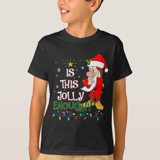 Is This Jolly Enough Mpy Elf Pajama Christmas Ligh T-shirt (Voorkant)