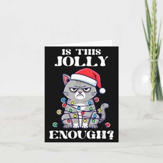 Is This Jolly Enough Tangled Christmas Cat  Kaart (Voorkant)