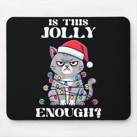 Is This Jolly Enough Tangled Christmas Cat  Muismat (Voorkant)